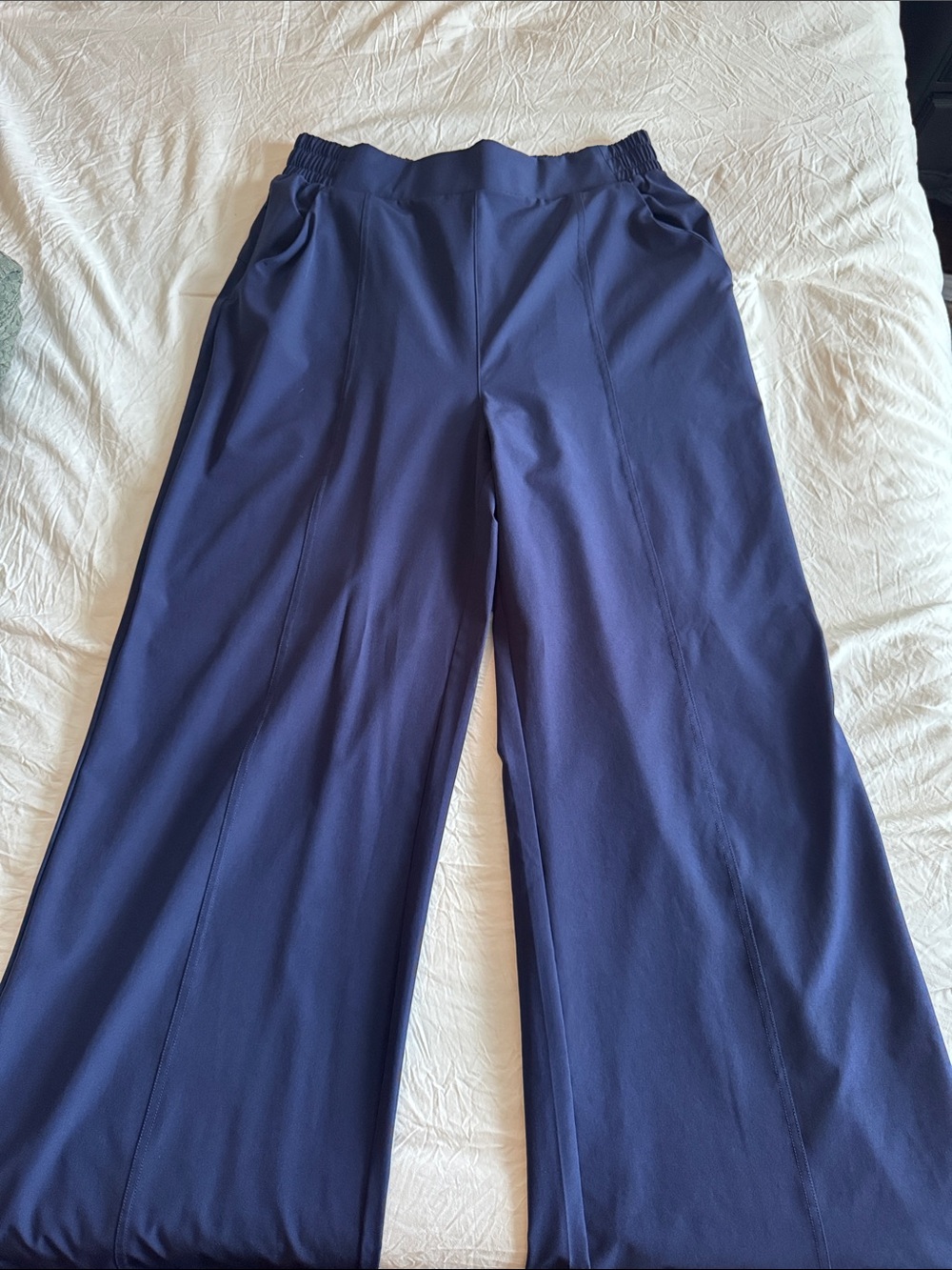Fabletics Navy Wide-Leg Pull-On Pants